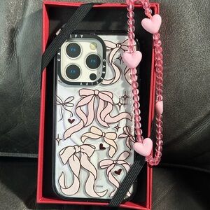 Casetify MagSafe Impact iPhone 14 Pro Case with Pink Heart Chain